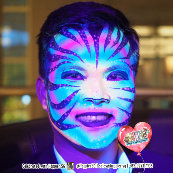 Glow in the Dark UV Face Paint Makeup Artist