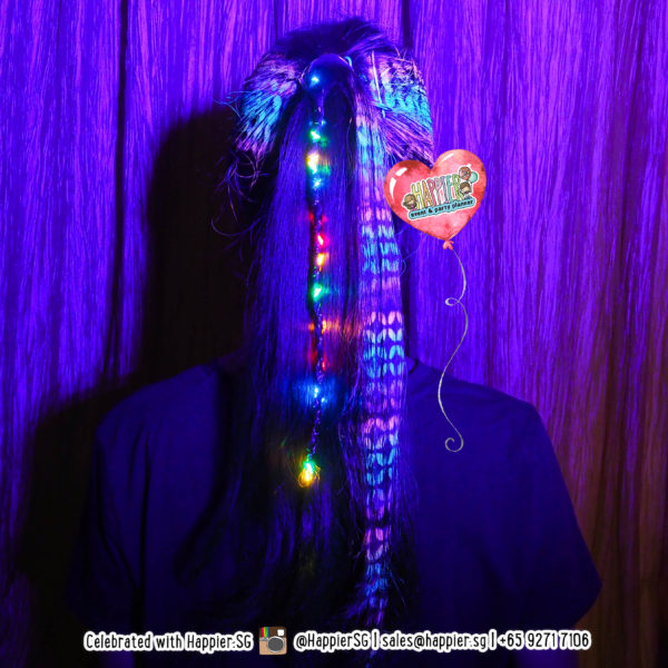 Glow in the Dark UV Hair Tattoo